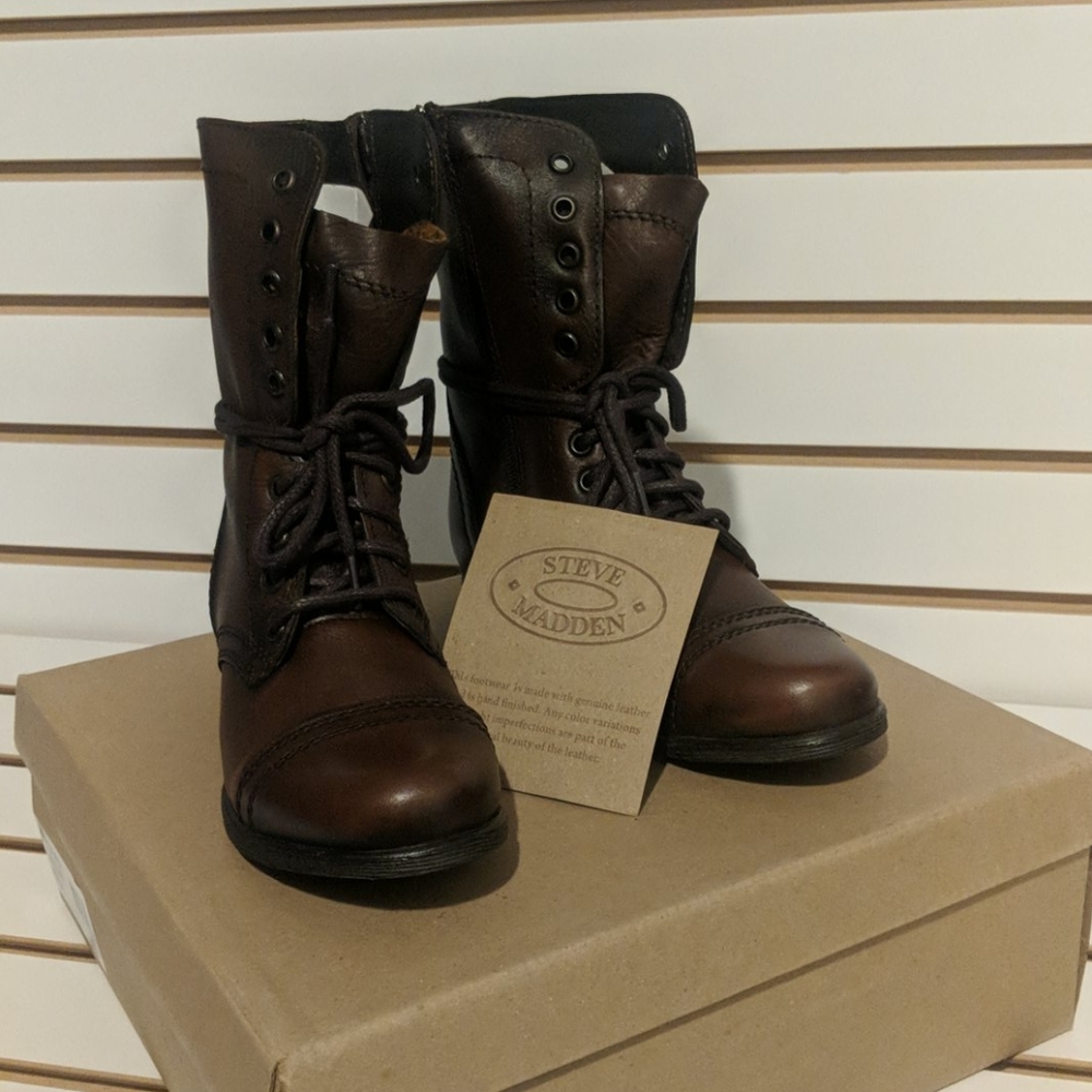 Steve Madden Troopa Brown Combat Boots